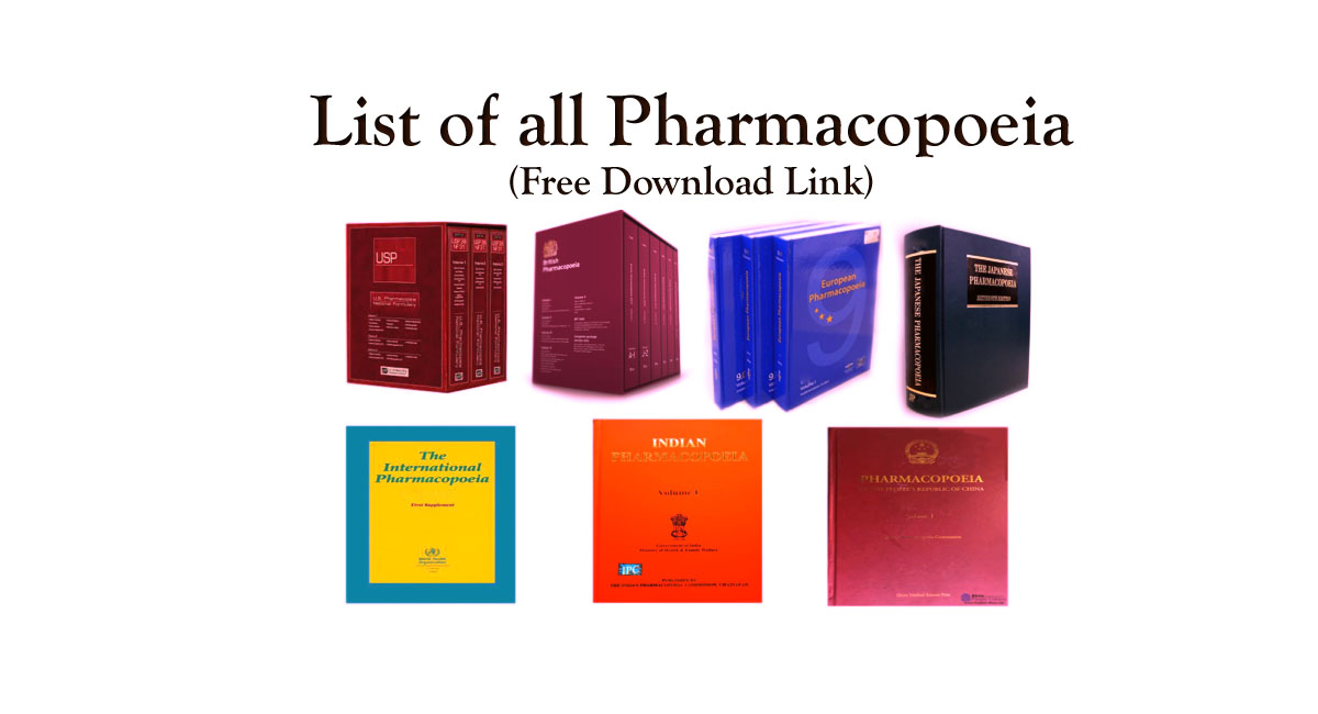 Pharmacopoeia Editions list